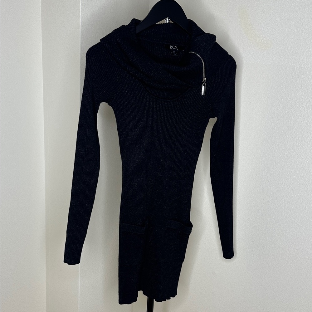 BCX Black Cowl Neck Sweater Dress